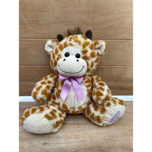 EUC Kellytoy Giraffe Plush Toy With Purple Bow  Stuffed Animal